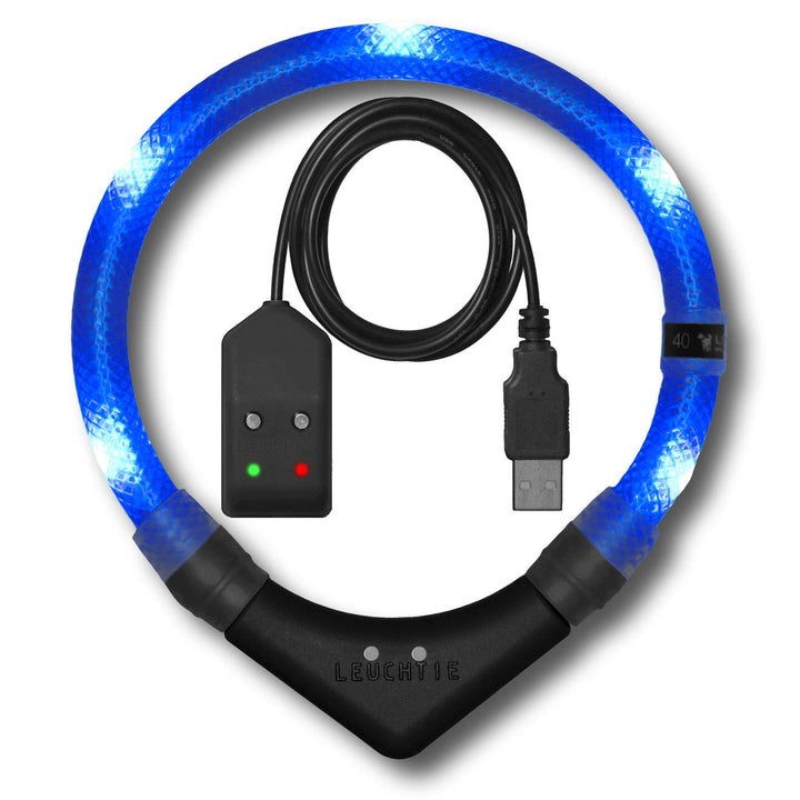 LEUCHTIE® Easy Charge Leuchthalsband Hund aufladbar, wasserdichtes LED Halsband, Leuchtband für Hund