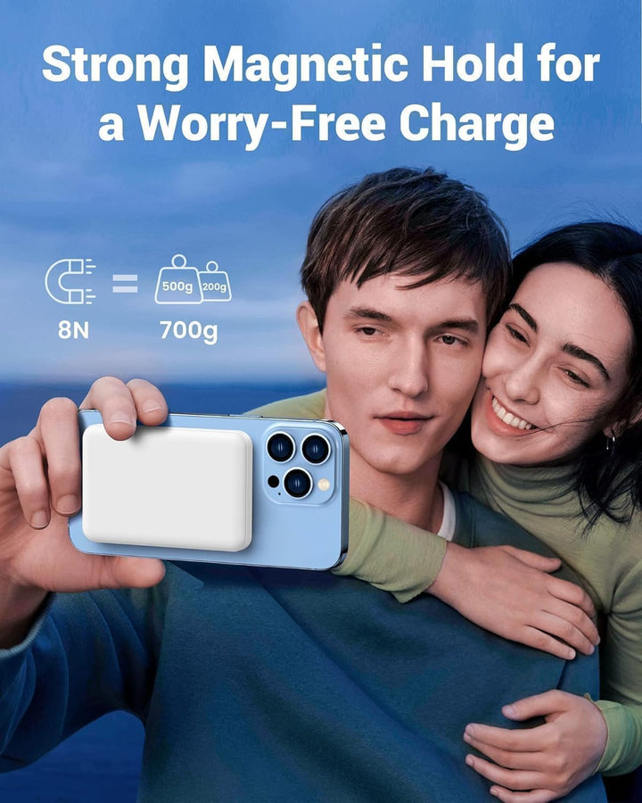Powerbank für iPhone, Magnetische Wireless Power Bank 10000mAh Schnellladefunktion Ladegerät, Kabell