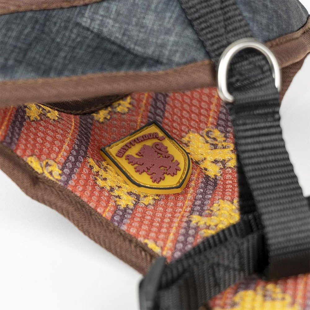Harry Potter Premium-Hundegeschirr, Grösse M-L, Gelb und Rot, verstellbares Hundegeschirr, 100% Poly