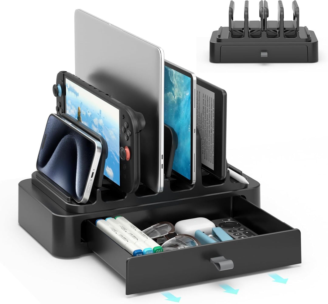 KDD Vertikaler Laptop Ständer mit Schublade – 7 in 1 Laptop Stand & Platzsparende MacBook Ständer mi