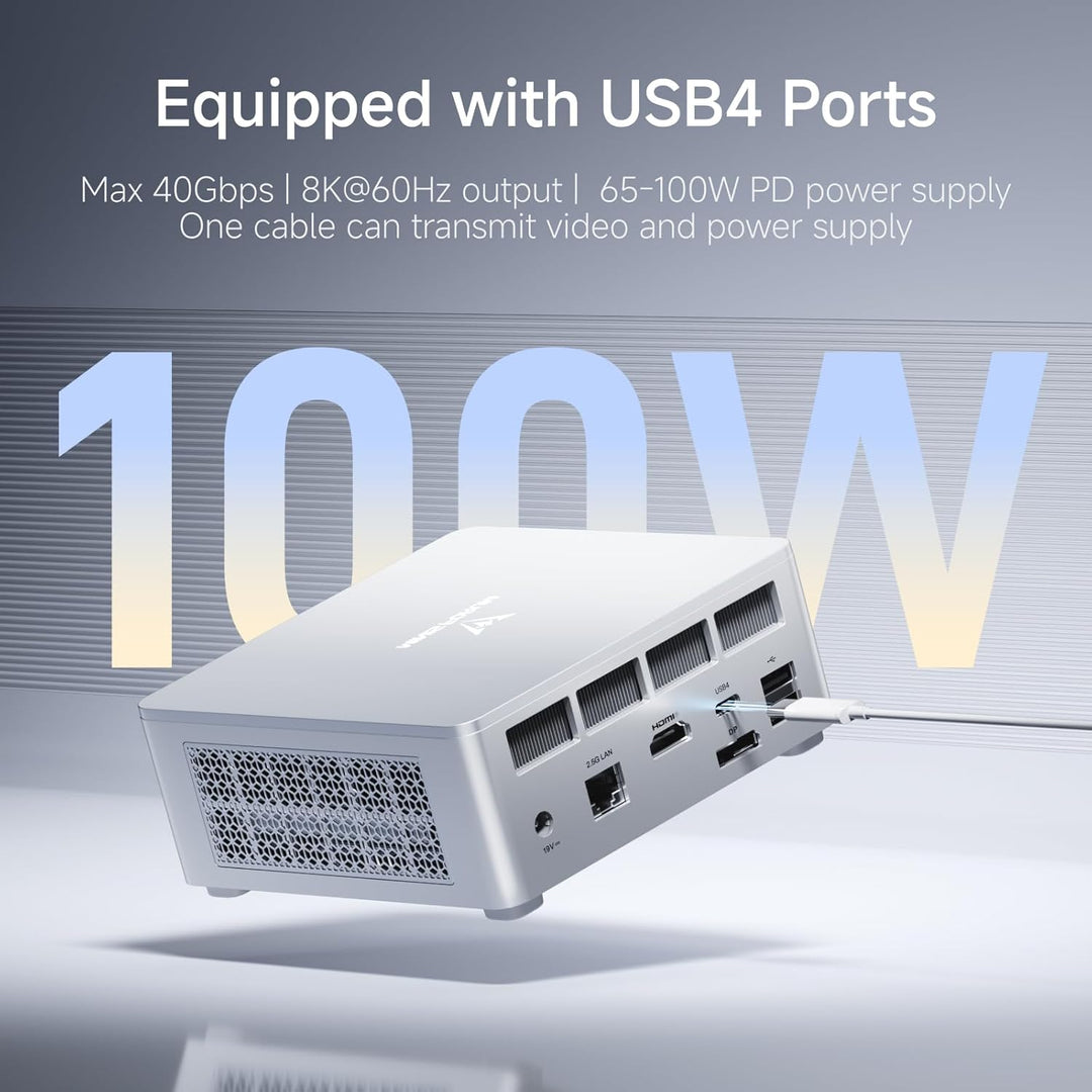 MINISFORUM UM870 Slim Mini-PC, AMD Ryzen 7 8745H Desktop-Computer (8C/16T, bis zu 4,9 GHz), DP/HDMI