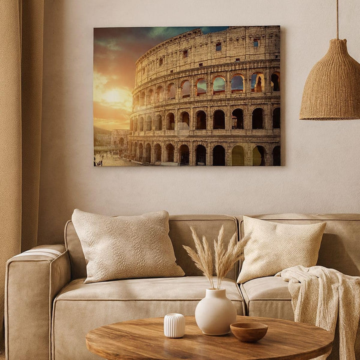 Bilder auf Leinwand 100x70cm Leinwandbild Coloseum Roma Architektur Italien Gross Wanddeko Bild Schl