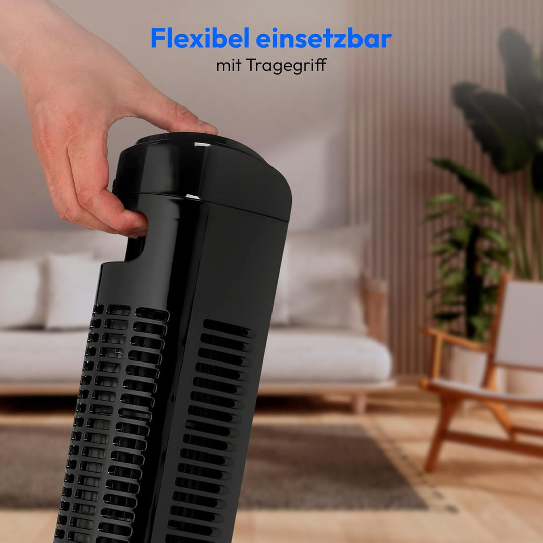 MEDION E11 TF Turmventilator mit Fernbedienung (3 Geschwindigkeitsstufen, leiser Schlafmodus, 45 Wat