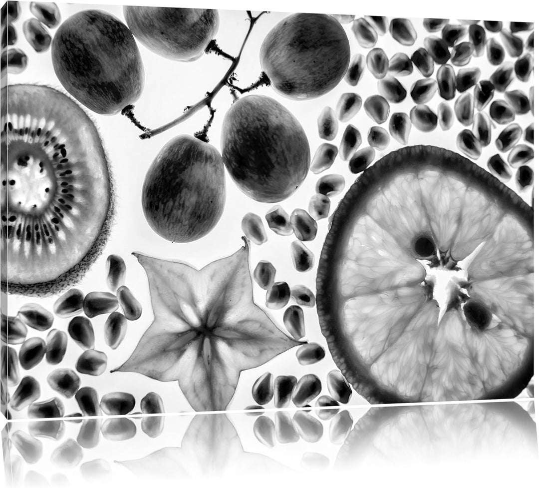 Pixxprint Früchtetraum mit Sternenfrucht als Leinwandbild/Grösse: 100x70 cm/Wandbild/Kunstdruck/fert