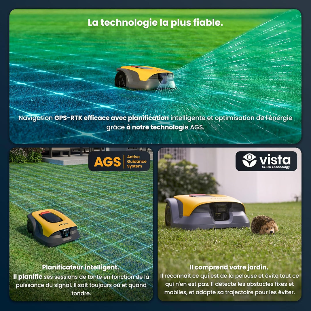 STIGA A 25v a Rasenmähroboter, 25,2 V, 18 cm – KI-integrierte Kamera, App-Steuerung, Anpassbare Mähm