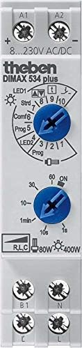 Theben 5340001 DIMAX 534 plus I Universaldimmer I Reihenbau-Dimmer I Automatische Lasterkennung I Di