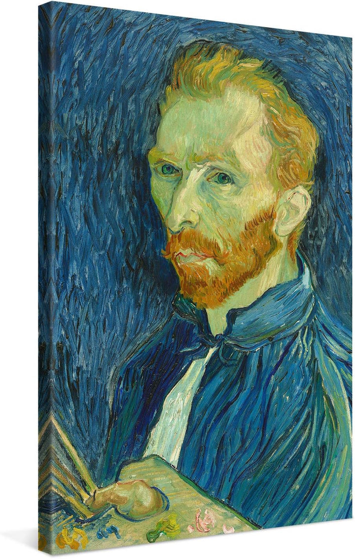 PICANOVA – Vincent Van Gogh Self-Portrait 40x60 cm – Bild auf Leinwand – Leinwandbild – Premium Lein