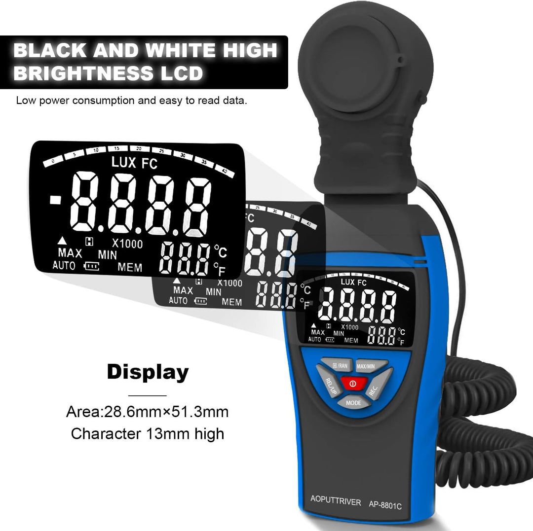 AP-8801C Digital Lux Meter 0.1~400,000Lux Beleuchtungsmessgerät Lux Messgerät Beleuchtungsstärke Lic