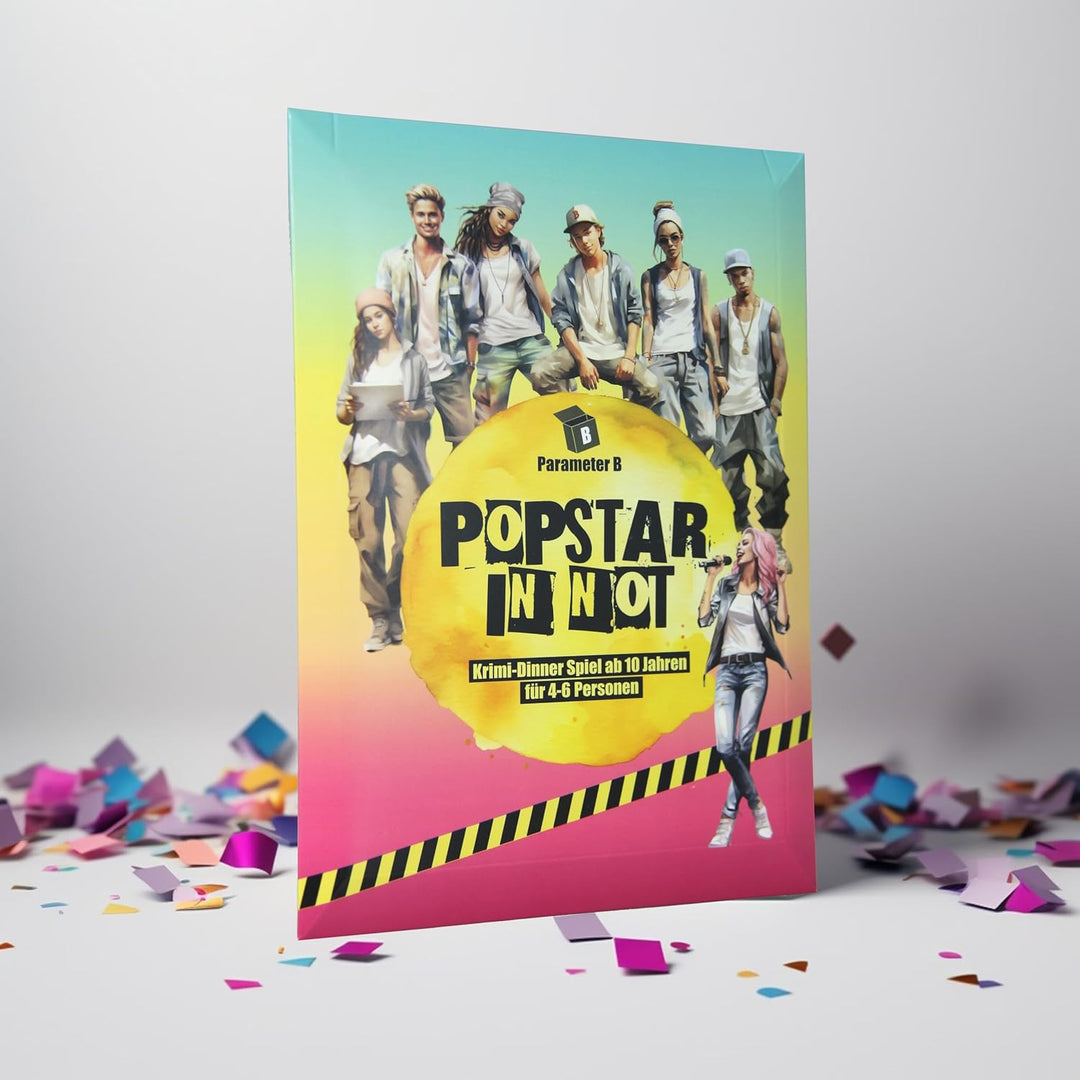Popstar in Not - Krimidinner für 4-6 Personen – ab 10 Jahren - Krimidinner für Zuhause für Familien