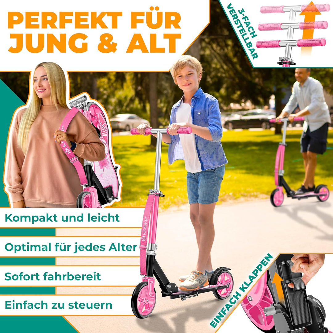 KESSER® Scooter Roller Kinderroller Cityroller Tretroller Kickroller klappbar höhenverstellbar, Kick