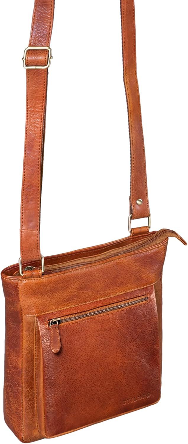 STILORD 'Kaja' Vintage Ledertasche Damen Umhängetasche Handtasche Crossbody Bag Elegante Schultertas