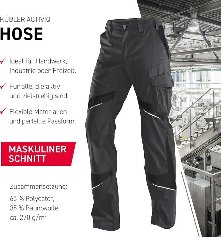 KÜBLER Workwear KÜBLER ACTIVIQ Arbeitshose anthrazit/schwarz Anthrazit/Schwarz 40, Anthrazit/Schwarz