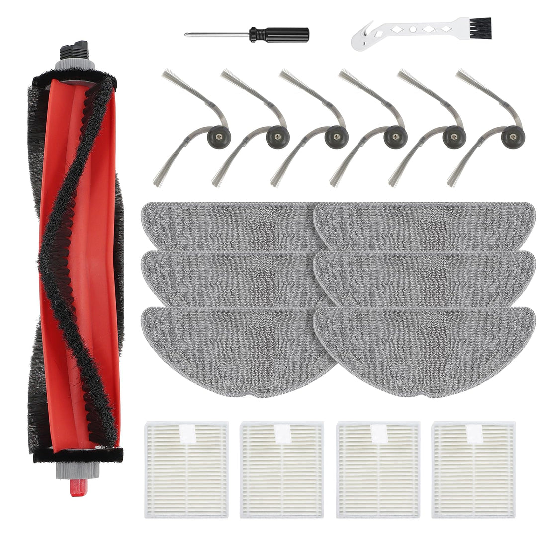19 Stück Zubehörset für Roborock Q7 L5+, Q7 M5, Q7 M5+, Q7 L5 Saugroboter mit 1 Hauptbürsten 6 Wisch