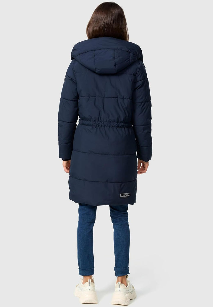 Navahoo Damen Wintermantel kurzer Steppmantel mit Kapuze Zuckertatze XIV XS-XXL XS Navy, XS Navy