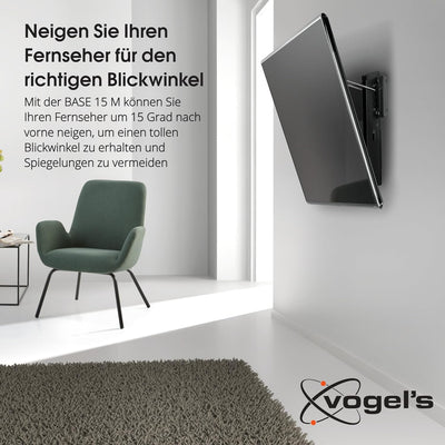 Vogel's BASE 15M neigbare TV-Wandhalterung für 32-55 Zoll (81-140 cm) Fernseher, Max. 30 kg, Halteru