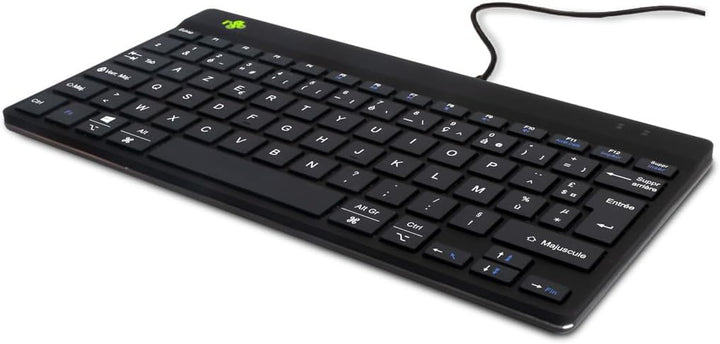 R-Go Compact Break Tastatur, AZERTY FR Layout, Mit Pausenanzeige, Ergonomische flaches Design, Kabel