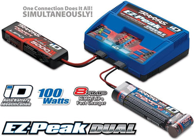 Traxxas EZ-Peak Plus Dual Modellbau-Ladegeraet 8A LiPo, NiMH Minus-Delta-U Abschaltung, Akkuerkennu