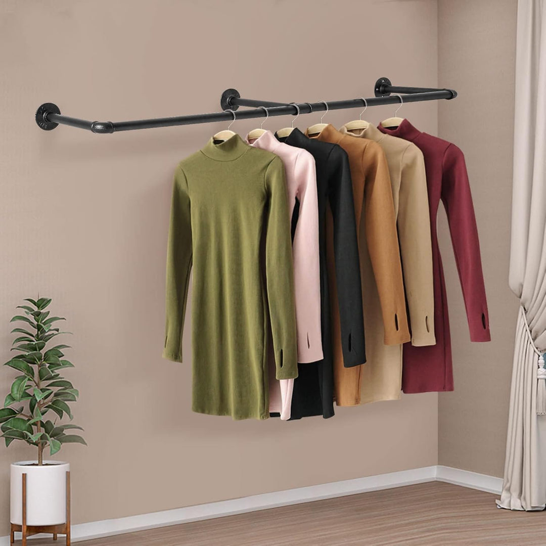 Kleiderständer für die Wand 140cm Rohr Kleidergestell Industrieller Stil Wandhänger Abnehmbare Metal