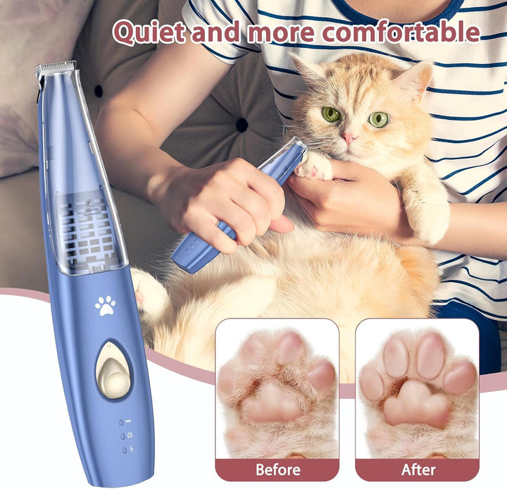 LOFICOPER Hundeschermaschine, Leise Schermaschine Hund Katze mit Saugfunktion, Verbreiterte Klinge,