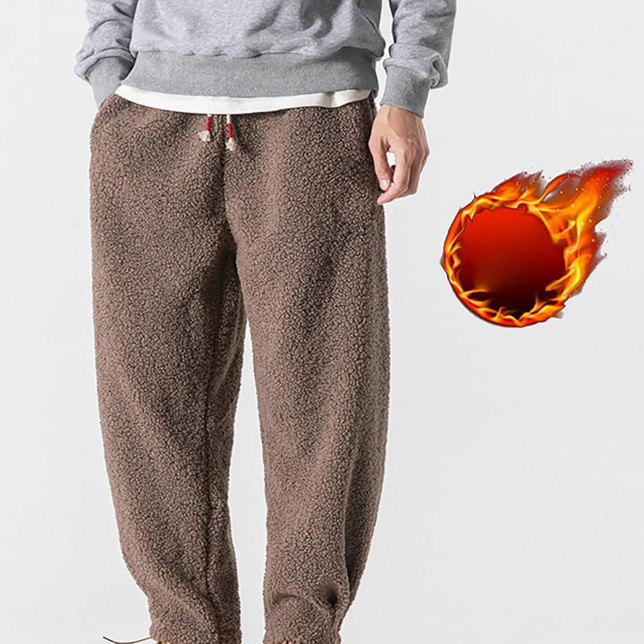Generisch Teddy Fleece Hose Herren, Plüschhose Herren Sport, Jogginghose Mit Tunnelzug Fleecehose Mi