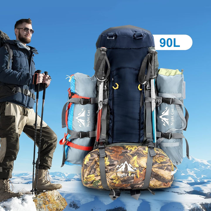 Night Cat Wanderrucksack 70L 90L Rucksack Trekkingrucksack Reiserucksack Herren Damen Atmungsaktiv f
