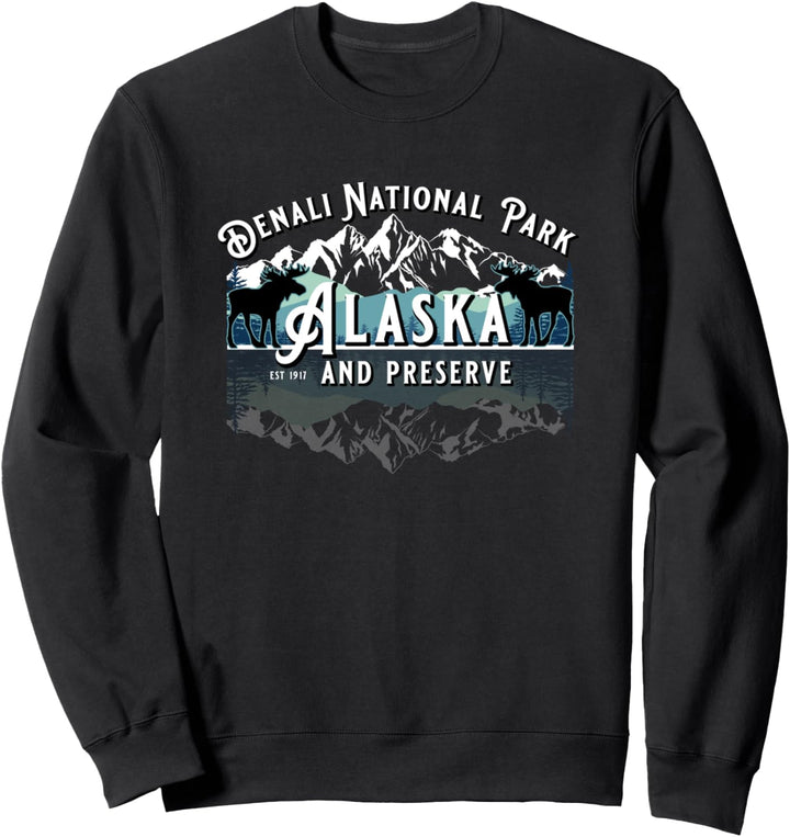 Denali National Park Alaska USA Moose Souvenir Gift Apparel Sweatshirt