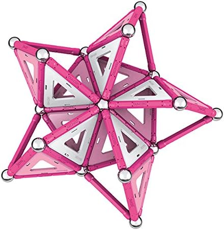 GEOMAG - CLASSIC ROSA - 104 Teile - Magnetische Konstruktion für Kinder ab 3 Jahren - Magnetische Sp