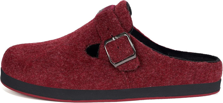 Sisttke Hausschuhe Damen Herren Filzpantoffeln Unisex Winter Geschlossen Pantoffeln mit Wechselfussb