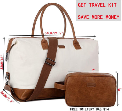 BAOSHA Damen Canvas Weekender Reise Sport Seesack Handgepäck Reisetasche Grosse Krankenhaustasche mi