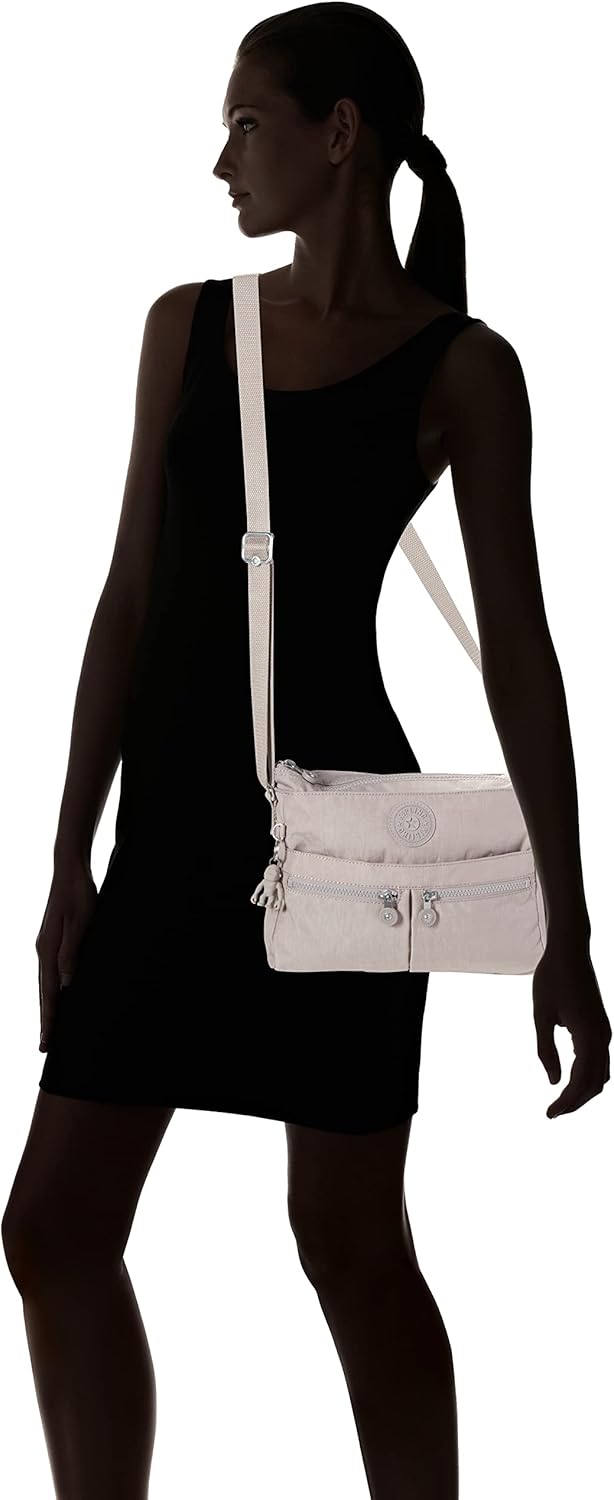 Kipling Damen New Angie Umhängetasche, M Grau Gris, Grau Gris