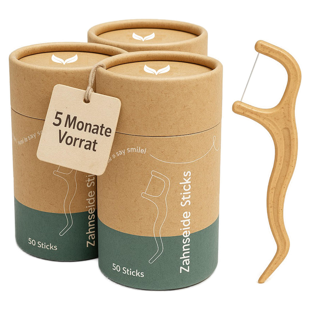 VIGOROUS® 150 Stk. nachhaltige Zahnseide Sticks - Zahnsticks für Zahnreinigung - vegane Zahnseidenha