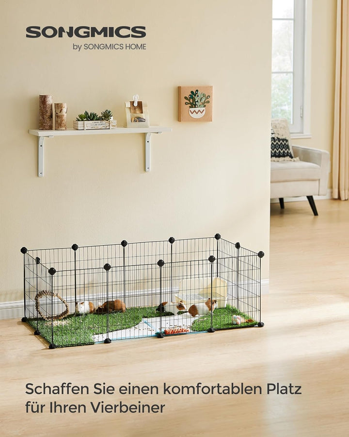 SONGMICS Freilauf, DIY-Kleintiergehege, Kleintierkäfig, Welpenauslauf, Kaninchen, Meerschweinchen, M