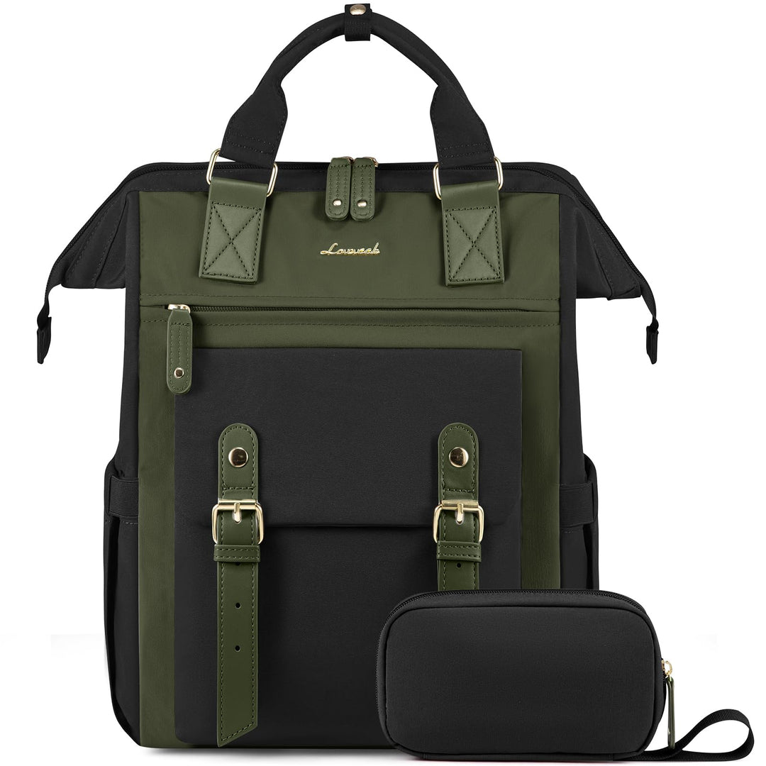 LOVEVOOK Rucksack Damen, Gross Laptop Schulrucksack Mädchen Teenager 15,6 Zoll mit Datenkabel-Beutel