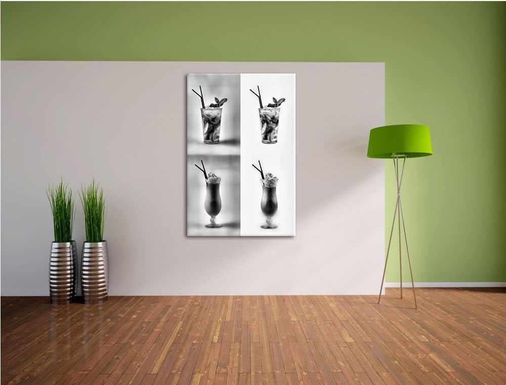Pixxprint kontrastreiche Cocktails als Leinwandbild/Grösse: 100x70 cm/Wandbild/Kunstdruck/fertig bes