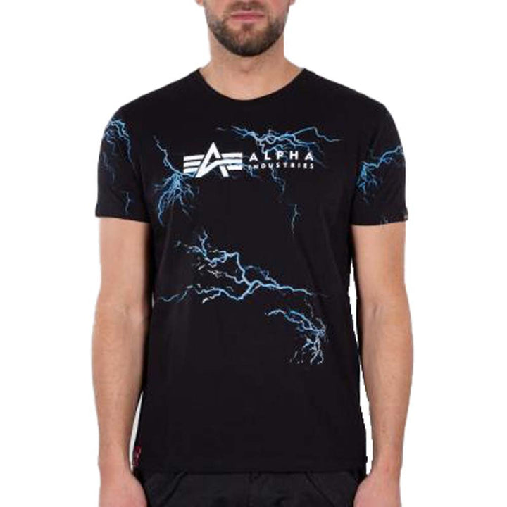 Alpha Industries Herren Lightning AOP T T-Shirt für Herren T-Shirt (1er Pack) XXL Black/White, XXL B