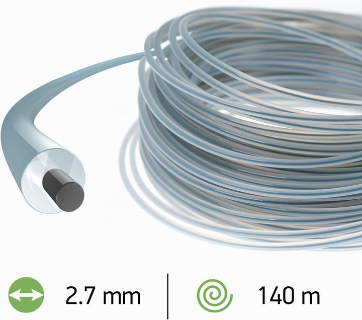 Oregon 545829 Duoline Mähfaden mit rundem Querschnitt, 2,7 mm, 140 Meter-Spule 2,7MM X 140 M, 2,7MM