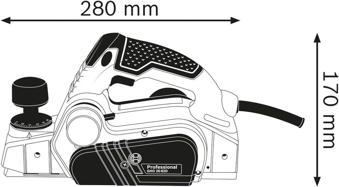 Bosch Professional Handhobel GHO 26-82 D (inkl. Parallelanschlag, Sechskantstiftschlüssel SW 2,5, St