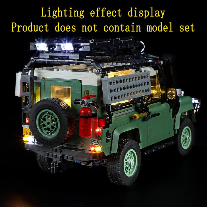 GEAMENT LED Licht-Set Kompatibel mit Lego Klassischer Land Rover Defender 90 (Land Rover Classic Def