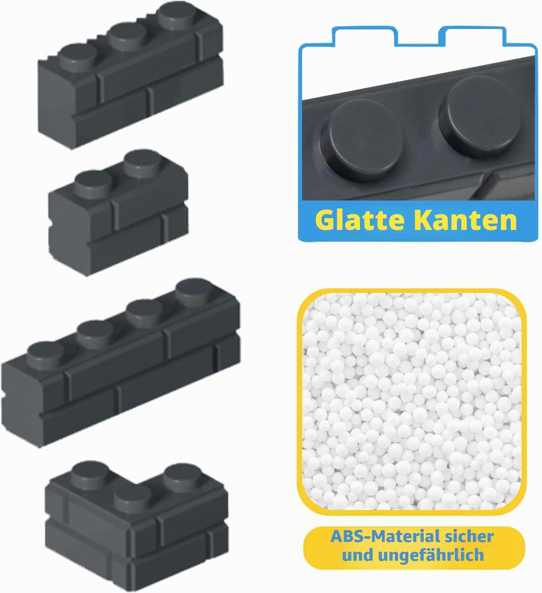 Cabeeskii 337 Stück Bausteine, Masonry Profile Bricks, Enthält Steine Fenster Türen Zäune Sets zubeh