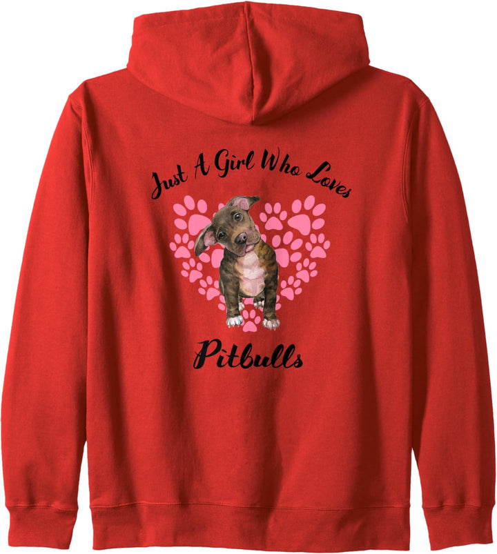 Just A Girl Who Loves Pitbulls Hunde Süsser Welpe Kapuzenjacke