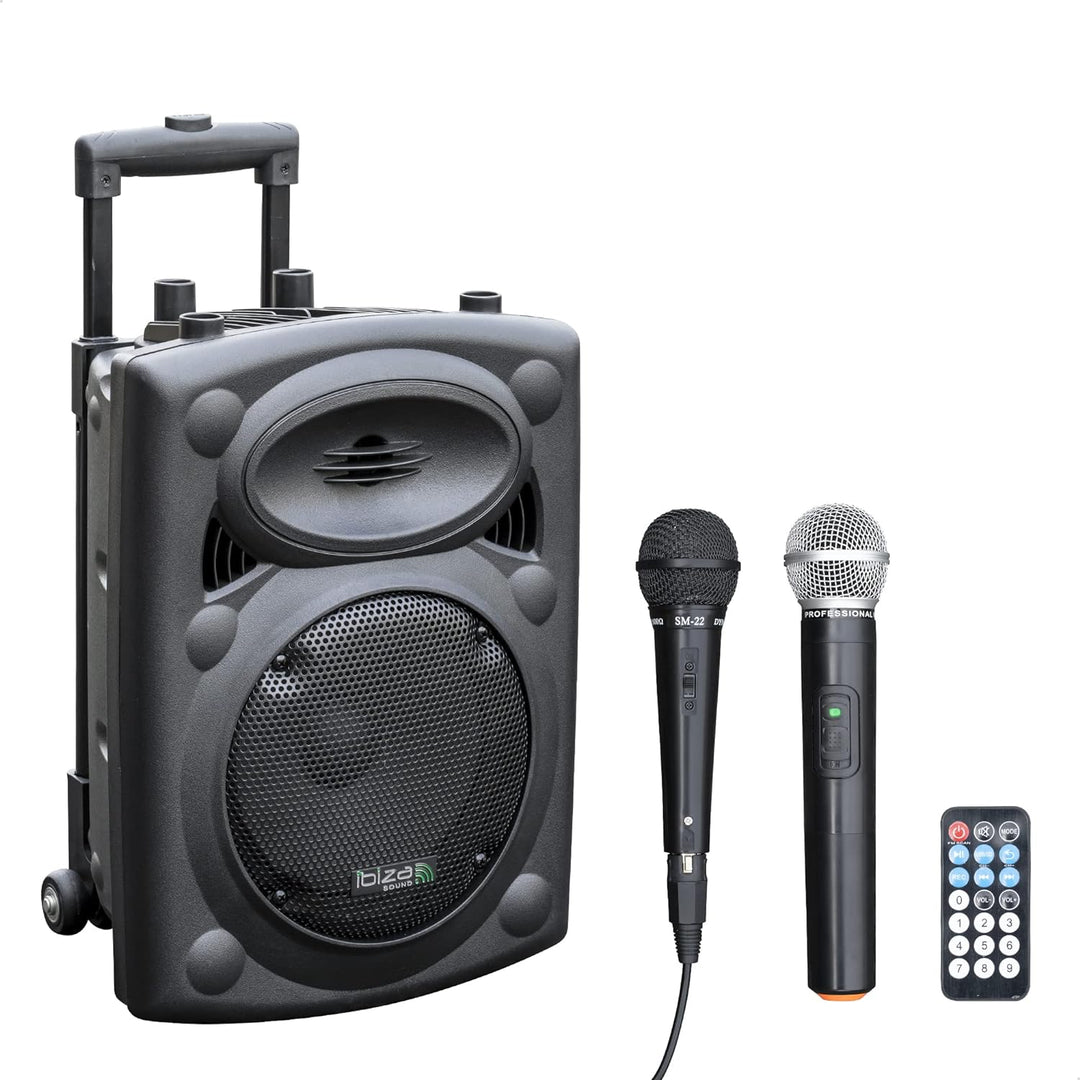 PORT8VHF-BT - Ibiza - Mobile BESCHALLUNGSANLAGE 8”/20CM MIT USB-MP3, BT, Rec, VOX, 1 VHF & 1, 8” VHF