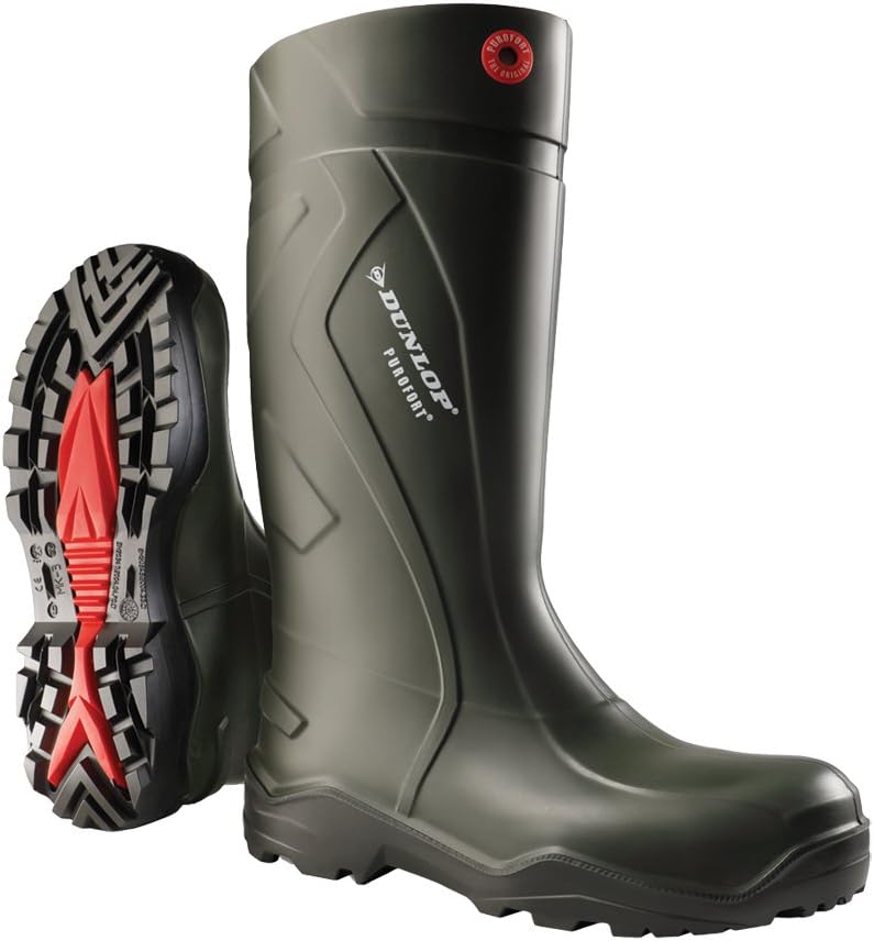 Dunlop C762933 S5 PUROF+ Unisex-Erwachsene Langschaft Gummistiefel 49/50 EU Dunkelgrün Schwarz, 49/5