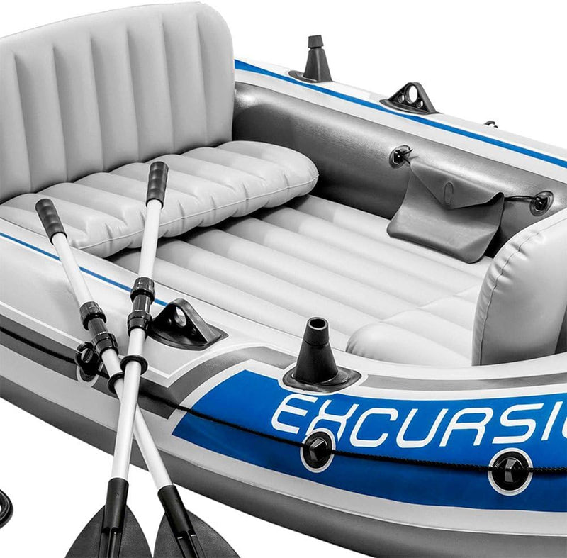 Intex Excursion 4 Set Schlauchboot - 315 x 165 x 43 cm - 3-teilig - Grau / Blau Single, Single