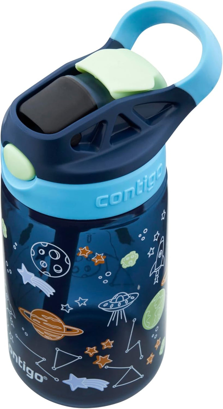 Contigo Kinder Trinkflasche Easy Clean Autospout mit Strohhalm, BPA-freie robuste Wasserflasche, 100