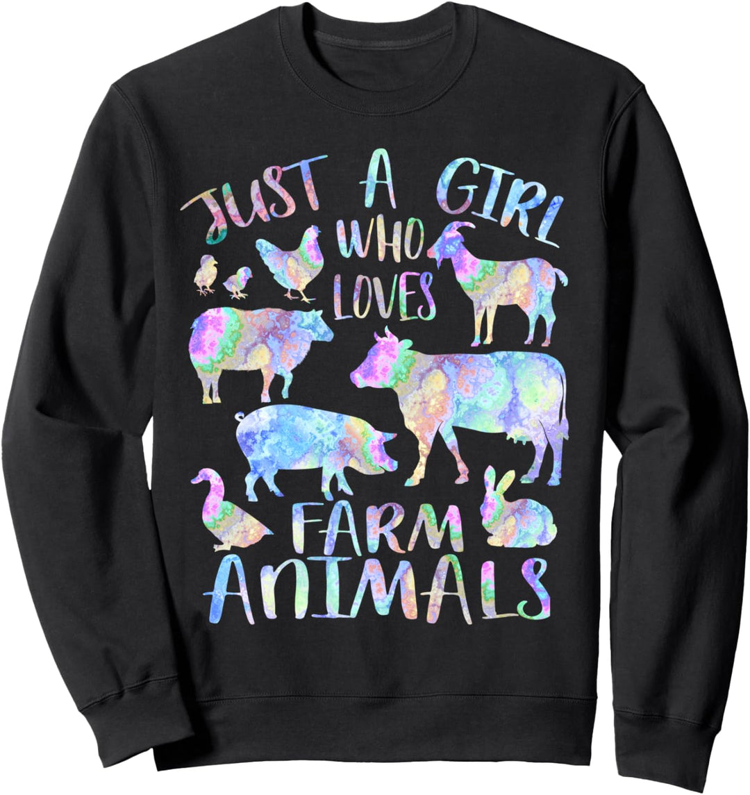 Nur ein Mädchen, das Nutztier liebt Sweatshirt