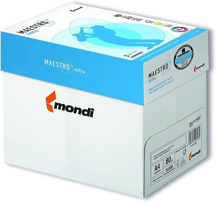 2500 Blatt Mondi Maestro EXTRA Kopierpapier 80g/m² DIN-A4 hochweiss TrioTec Technologie