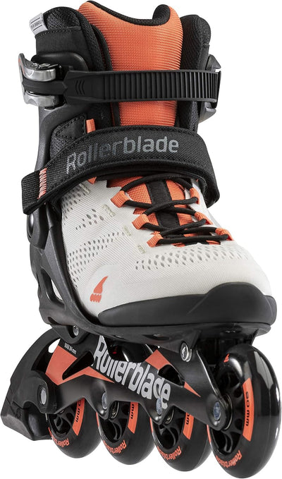 Rollerblade Macroblade 80 Damen Erwachsene Fitness Inline Skate, Grau und Koralle, Performance Inlin