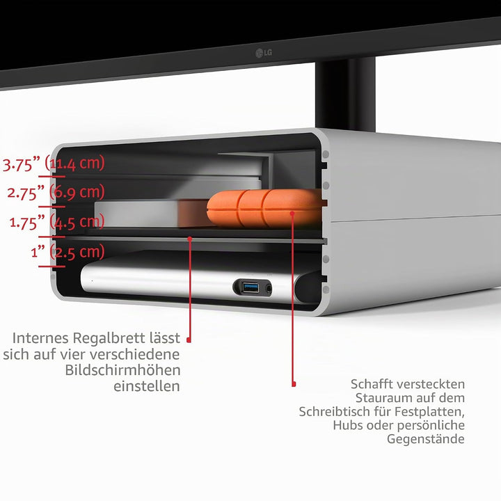 Twelve South HiRise Pro für iMac/Displays/Monitore | Höhenverstellbarer Ständer mit Stauraum, umkehr