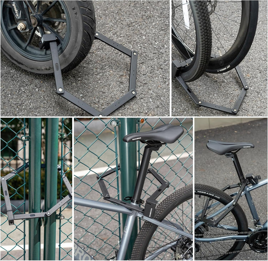 ROCKBROS Faltschloss Fahrradschloss, Hohe Sicherheit &amp; Diebstahlschutz, 104cm Faltbares Schloss aus