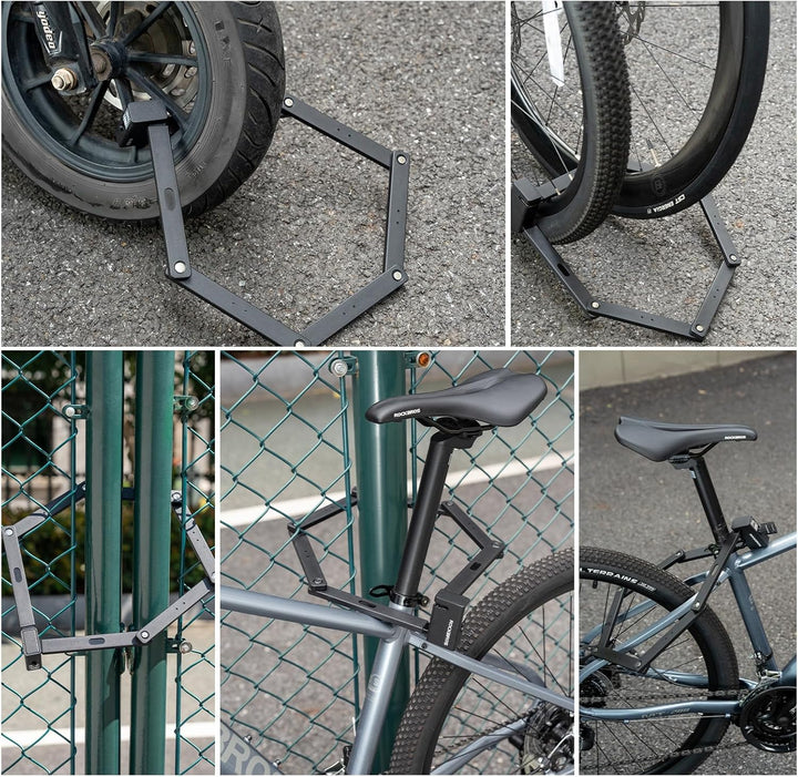 ROCKBROS Faltschloss Fahrradschloss, Hohe Sicherheit &amp; Diebstahlschutz, 104cm Faltbares Schloss aus